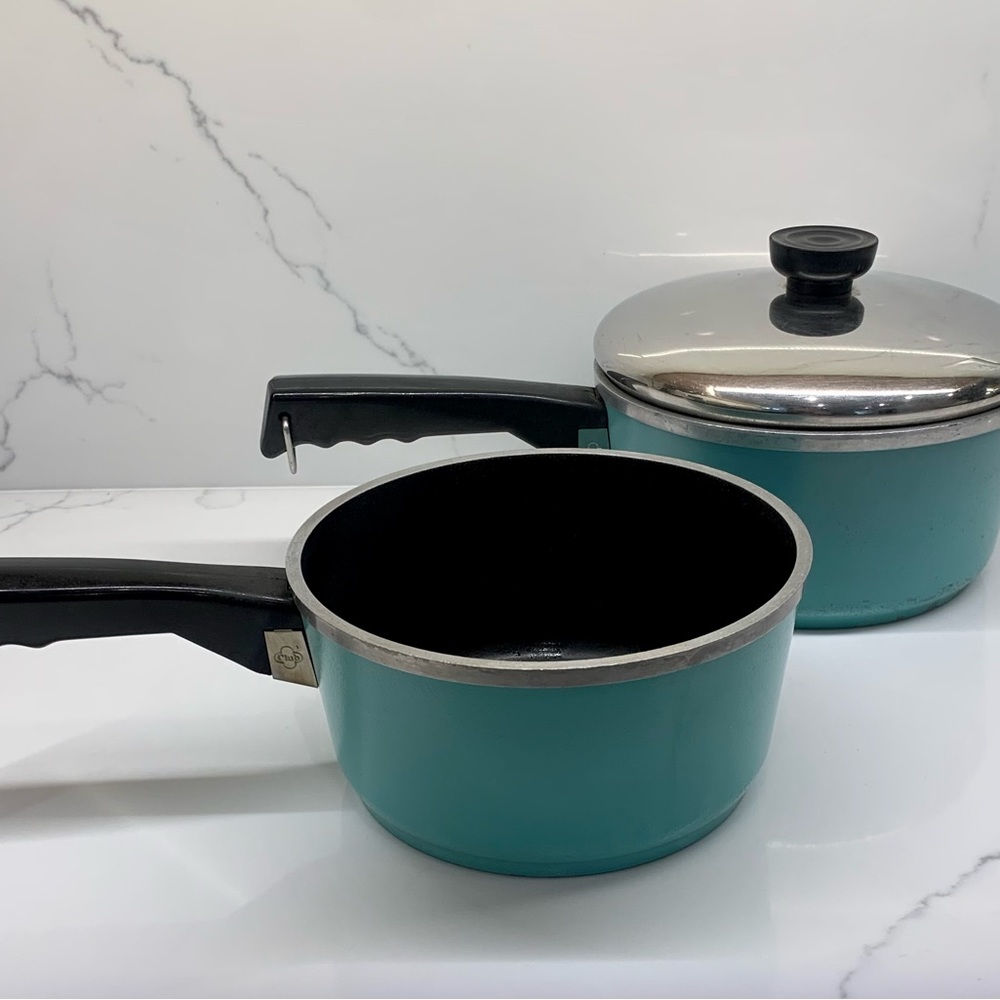 Vintage Club Aluminum Cookware Turquoise 3 piece set